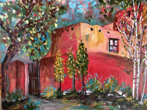 Sandy Vaillancourt "Aspens in Santa Fe" Framed Print