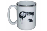 Mimbreño Mug -"Bird Eating Five Fish" Design 15oz