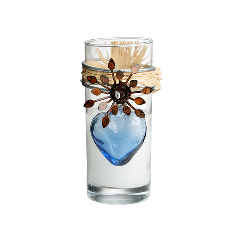 Jan Barboglio Adelita Sacred Heart Candle - Azul