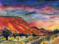 Sandy Vaillancourt "Rowe Mesa Sunset" Framed Print