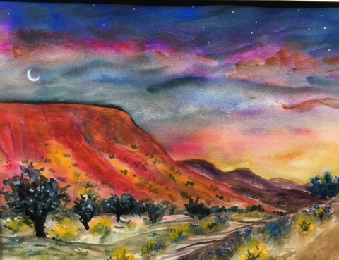 Sandy Vaillancourt, "Rowe Mesa Sunset" Framed Print