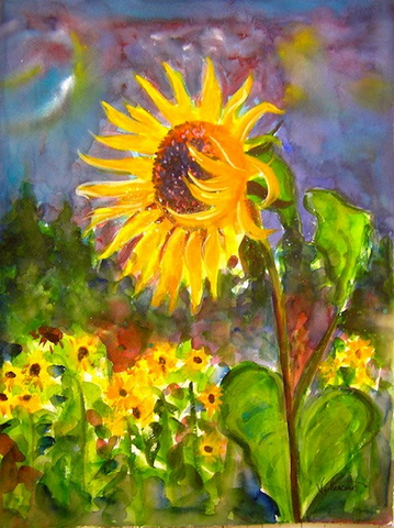 Sandy Vaillancourt,  "Sunflower in Santa Fe" Framed Print