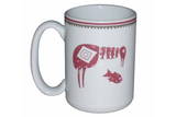 Mimbreño Mug -"Bird Eating Five Fish" Design 15oz